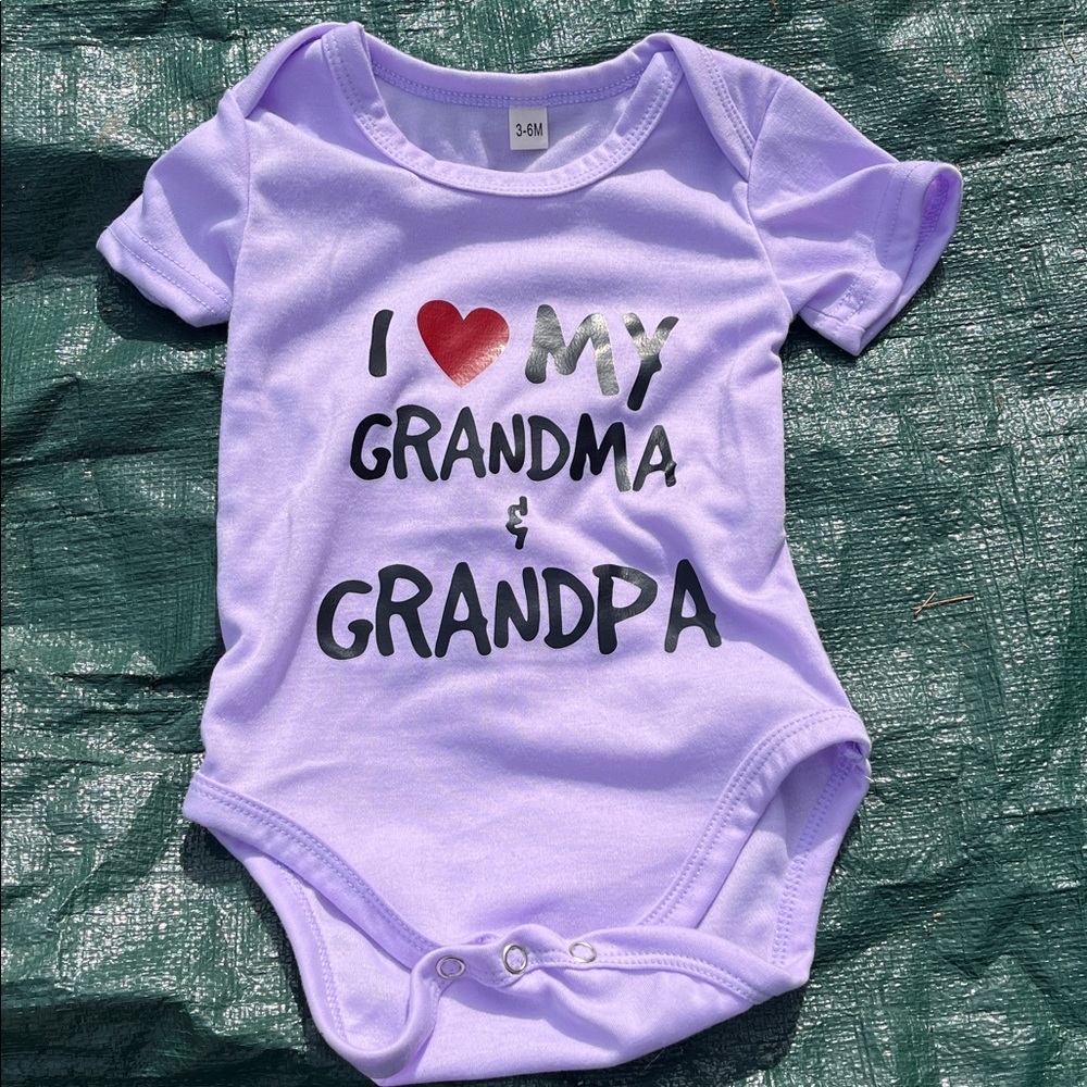 Purple Baby Onesie with Heart Print